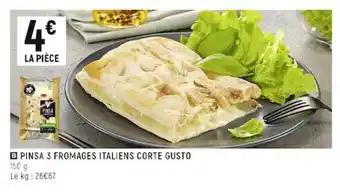 Pinsa 3 fromages italiens corte gusto