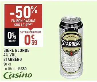 Petit Casino Bière blonde 4% vol. STARBERG offre