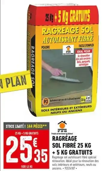 Batkor Regréage sol fibré 25 kg + 5 kg gratuits offre