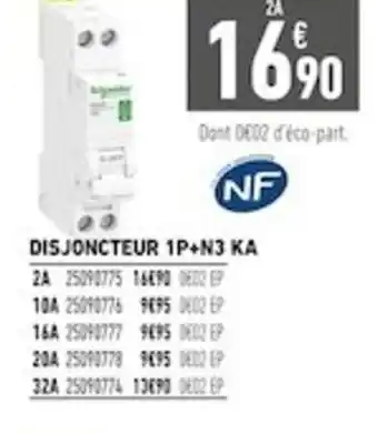 Disjoncteur 1P+N3 KA