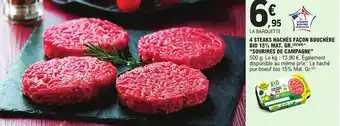 E.Leclerc 4 steaks hachés façon bouchère bio 15% mat.gr. "SOURIRES DE CAMPAGNE" offre