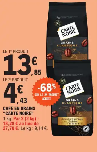E.Leclerc Café en grains "CARTE NOIRE" offre