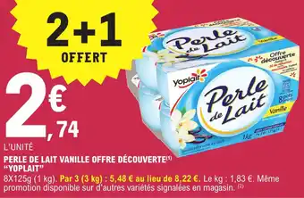 E.Leclerc Perle de lait vanille offre découverte "YOPLAIT" offre