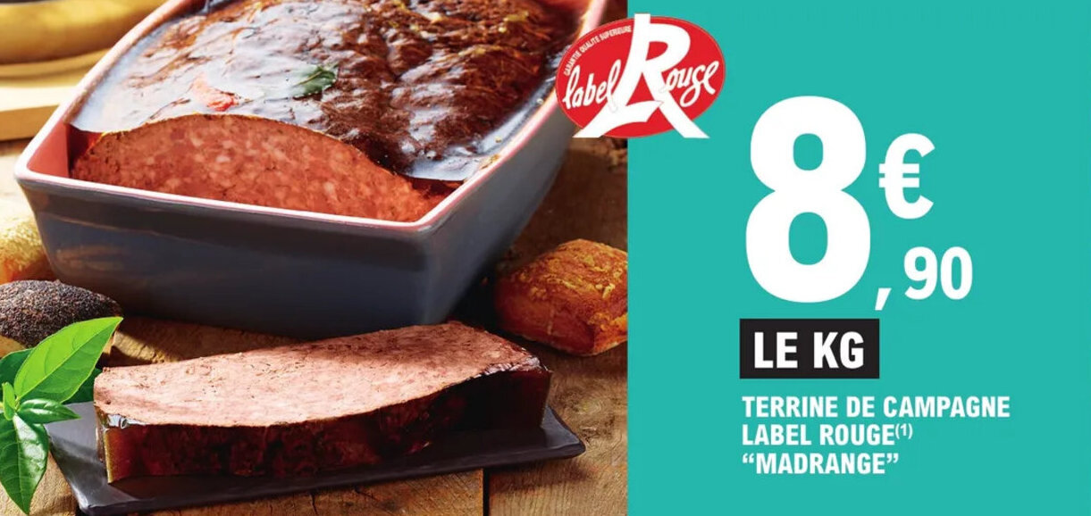 Promo Terrine de campagne label rouge "MADRANGE" chez E.Leclerc