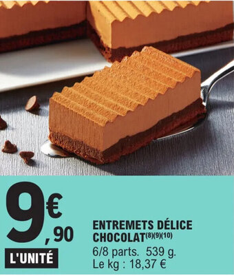 E.Leclerc Entremets délice chocolat offre