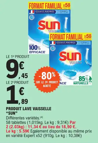 E.Leclerc Produit lave vaisselle "SUN" offre