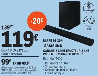 E.Leclerc Barre de son offre