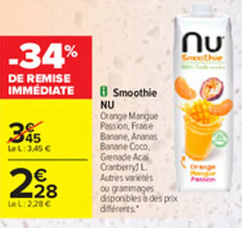 Carrefour Smoothie NU offre
