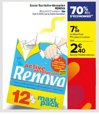 Carrefour Essuie-Tout Activia Absorption Renova offre