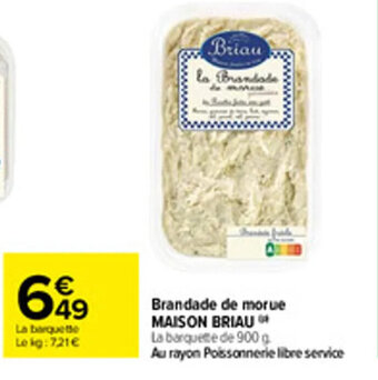 Carrefour Brandade de Morue Maison Briau offre