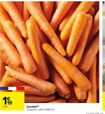 Carrefour Carottes offre