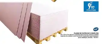 Brico Cash Plaque de plâtre ba 13 coupe-feu offre
