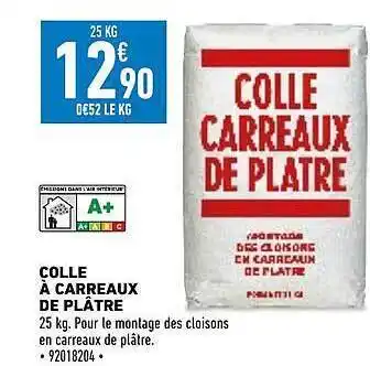 Brico Cash Colle à carreau de plâtre offre