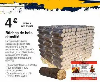 Chretien Matériaux Bûches de bois densifié offre