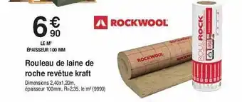 Chretien Matériaux Rouleau de laine de roche revêtue kraft offre