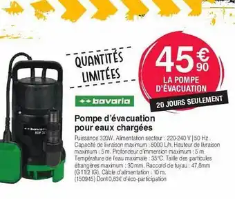 Pompe d'évacuation pour eaux chargées