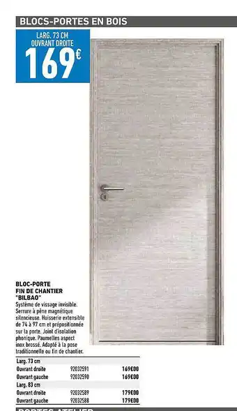 Brico Cash Bloc-porte fin de chantier offre