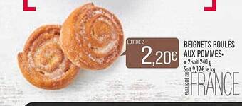 Match Beignets roulés aux pommes offre