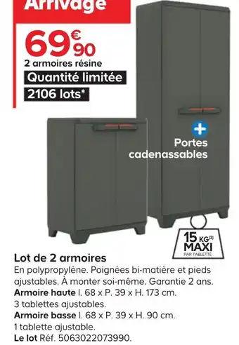 Lot De 2 Armoires