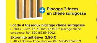 Castorama Lot de 4 Tasseaux Placage Chêne Saragosse offre