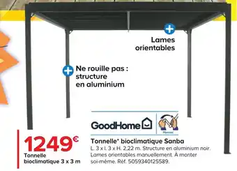 Castorama Tonnelle Bioclimatique Sanba offre