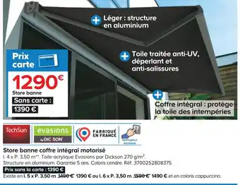 Castorama Store Banne Coffre Intégral Motorisé offre