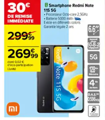 Carrefour Smartphone Redmi Note 11S 5G offre