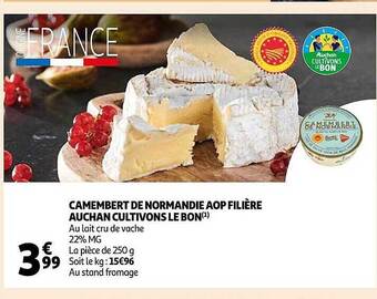 Camembert de normandie aop filière auchan cultivons le bon