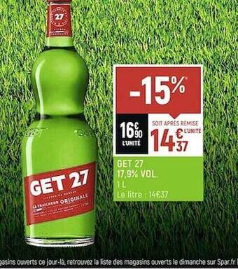 Spar Get 27 17,9% vol. offre