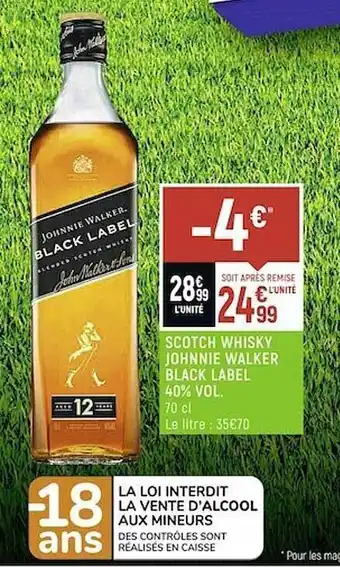 Spar Scotch whisky johnnie walker black label 40% vol. offre
