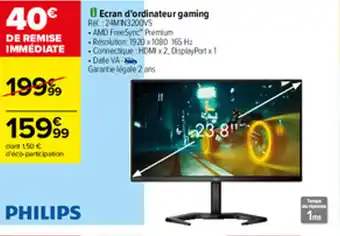 Carrefour Ecran d'ordinateur gaming offre