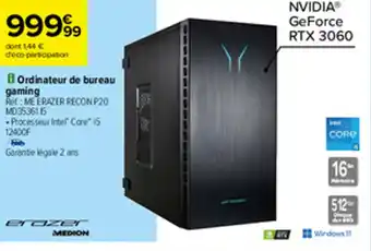 Carrefour Ordinateur de bureau gaming offre