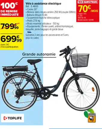 Carrefour Vélo à assistance électrique offre