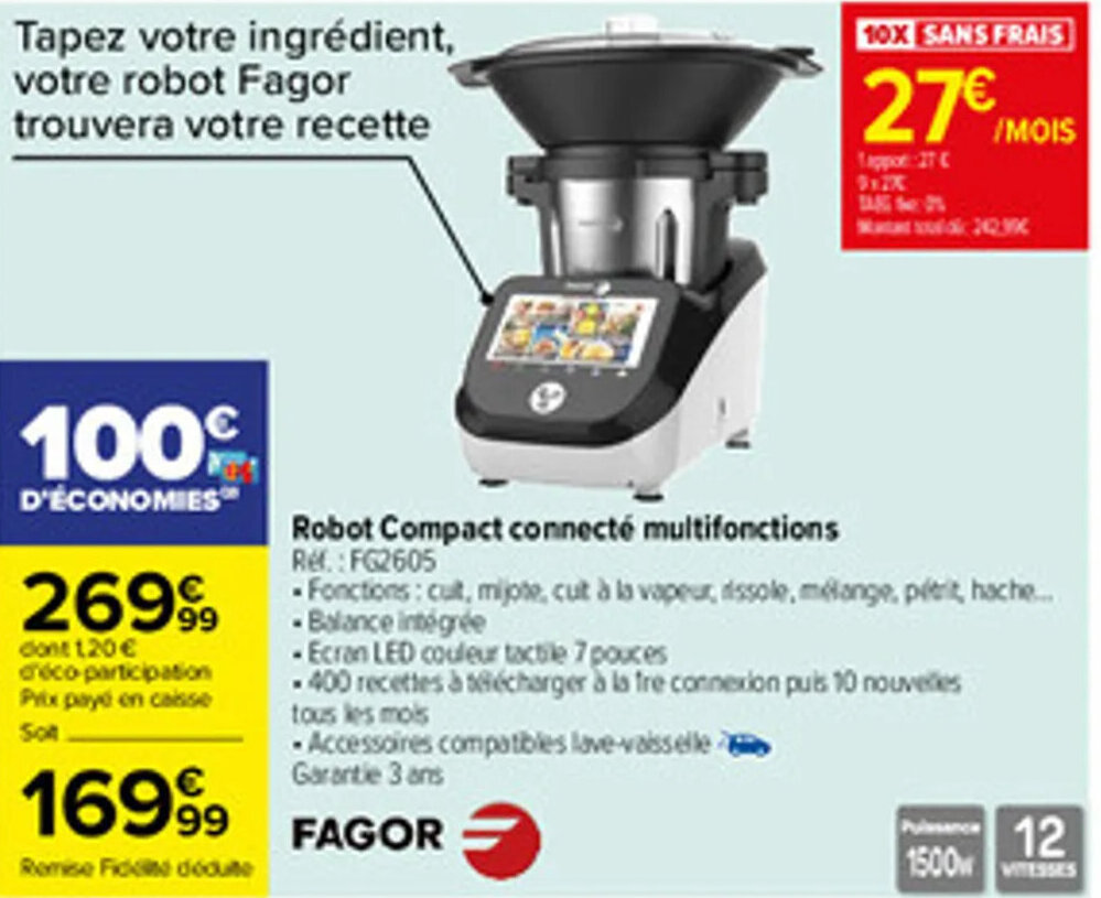 Promo Robot compact connecté multifonctions chez Carrefour