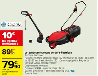 Lot tondeuse et coupe bordure électrique