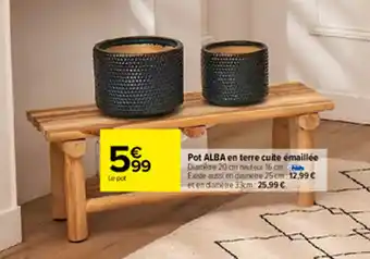 Carrefour Pot ALBA en terre cuite émaillée offre
