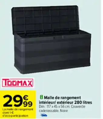 Carrefour Malle de rangement intérieur/extérieur 280 litres offre