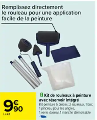 Carrefour Kit de rouleaux à peinture avec réservoir intégré offre