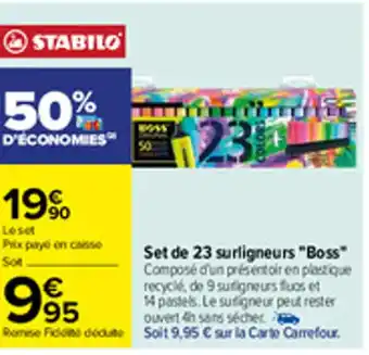 Carrefour Set de 23 surligneurs "boss" offre
