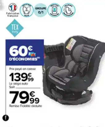 Carrefour Siège-auto pivotant groupe 0/1 offre