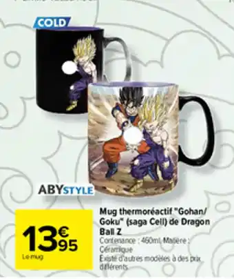 Carrefour Mug thermoréactif "gohan/goku" (saga cell) de dragon ball 2 offre
