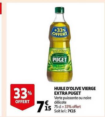 Auchan Huile d'olive vierge extra puget offre