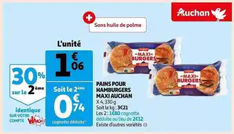 Auchan Pains pour hamburgers maxi auchan offre