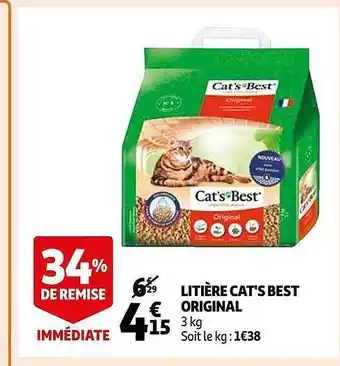 Auchan Litière cat's best original offre