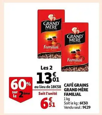Auchan Café grains grand mère familial offre
