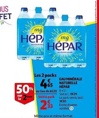 Eau minérale naturelle hépar