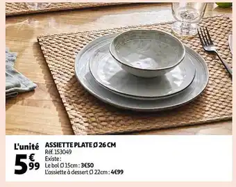 Auchan Assiette plate ø 26 cm offre