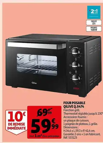 Auchan Four posable qilive q.5474 offre
