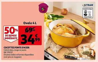 Auchan Cocottes fonte d'acier offre