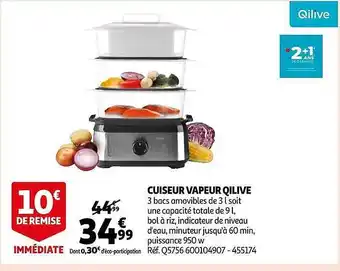 Auchan Cuiseur vapeur qilive offre